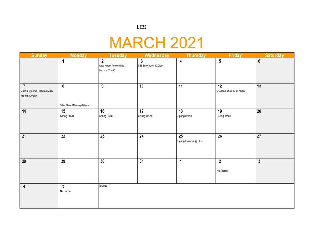 LES March Events