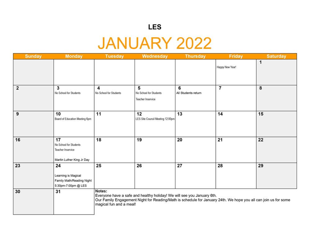LES January Events