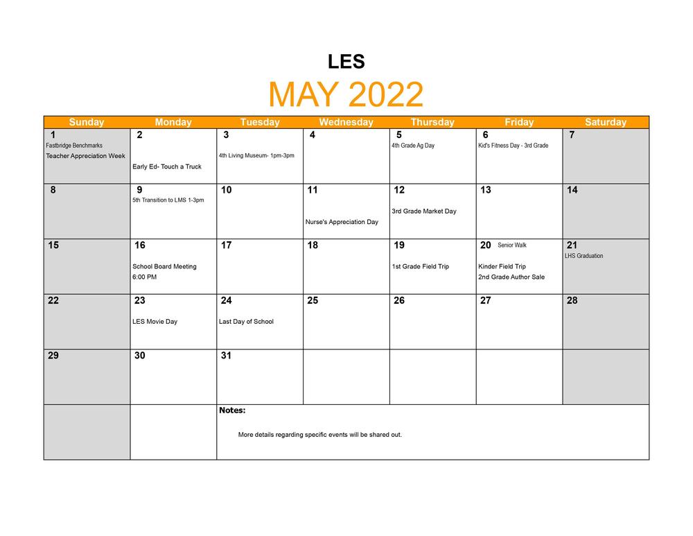 LES May Events