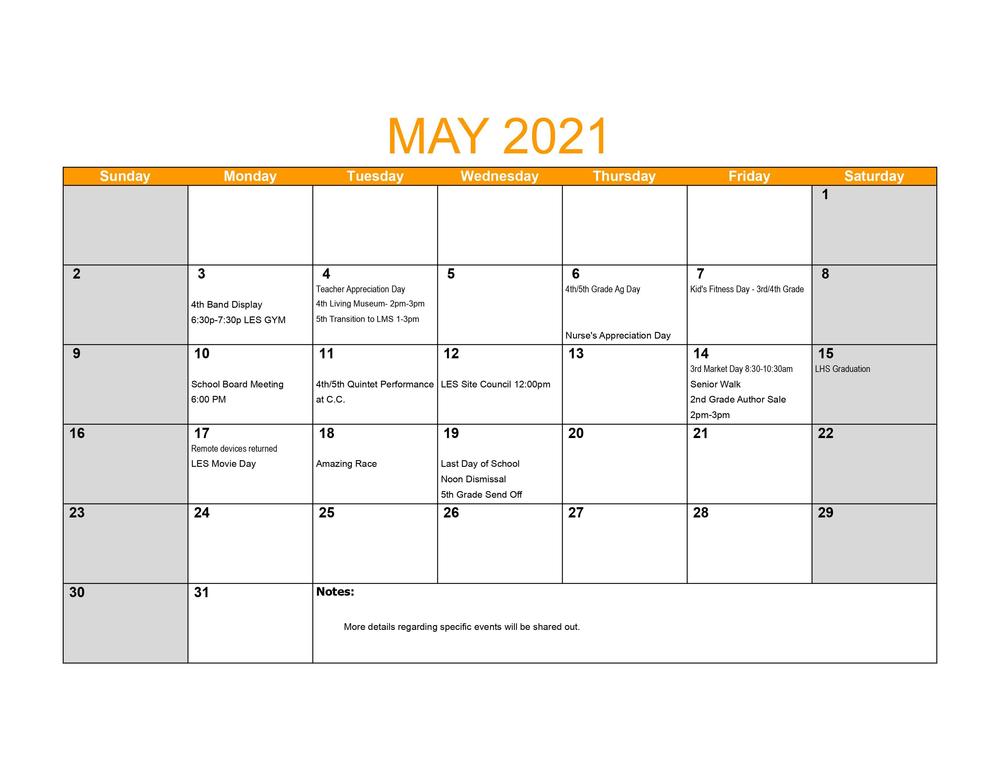 LES May Events