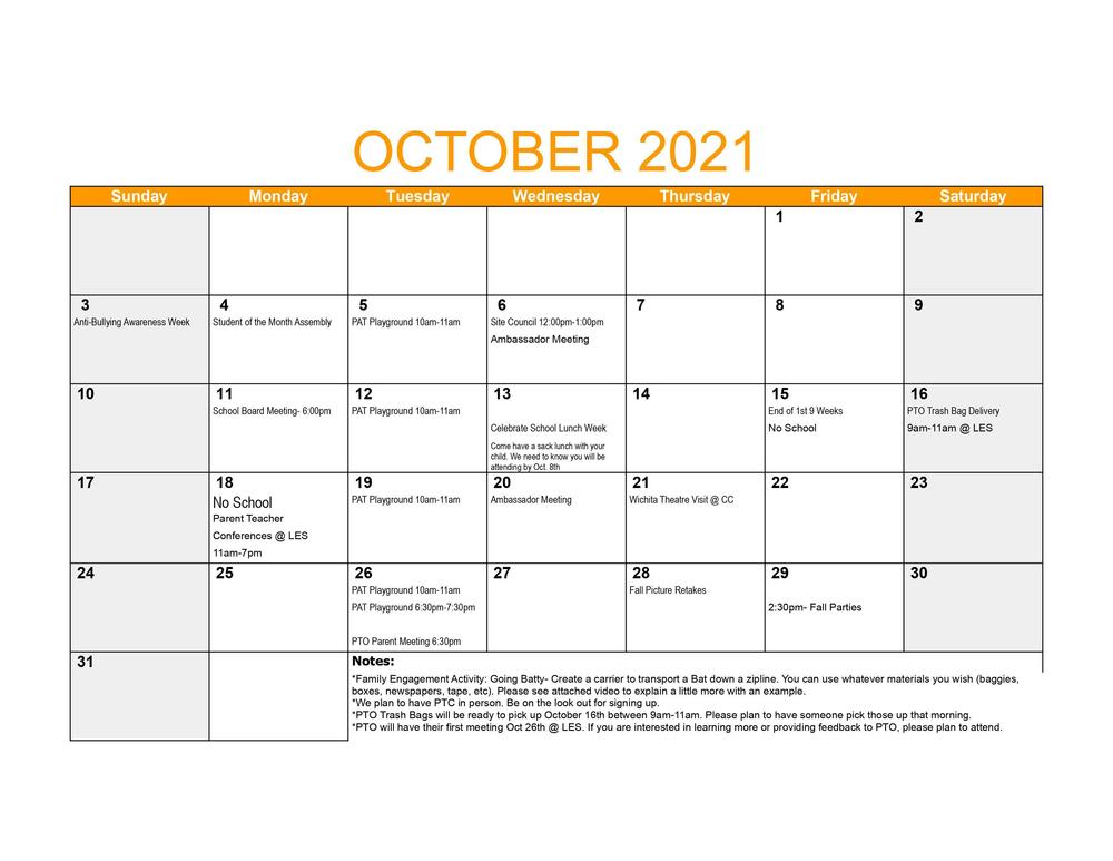 LES October Events