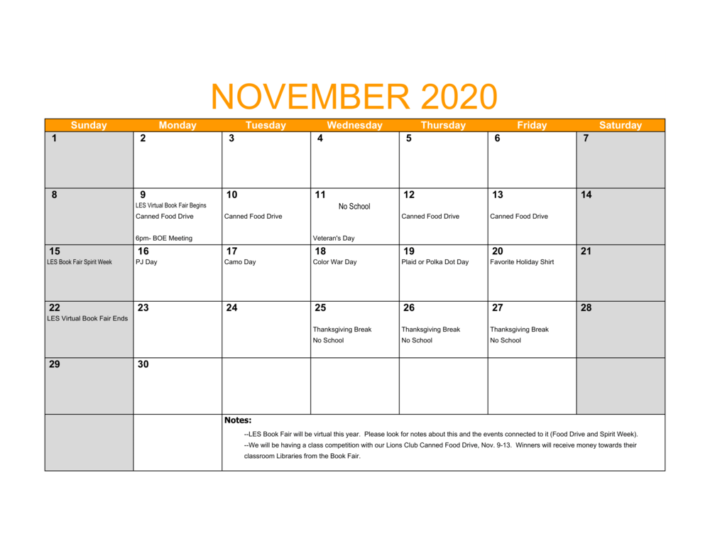 LES November Events