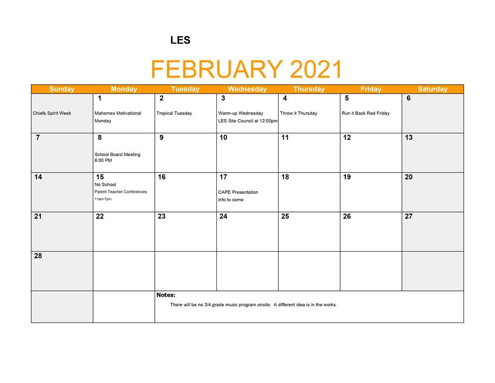 LES February Events