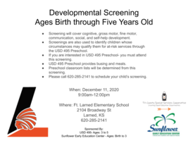 Birth to 5 Developmental Screening