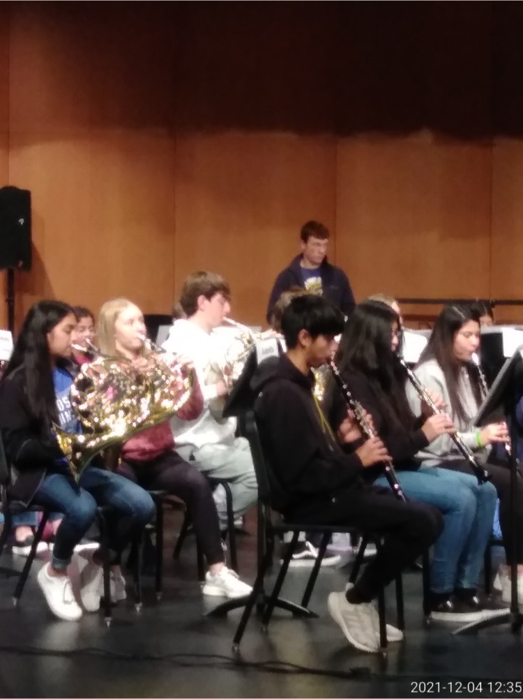 Jacob playing in the honor band
